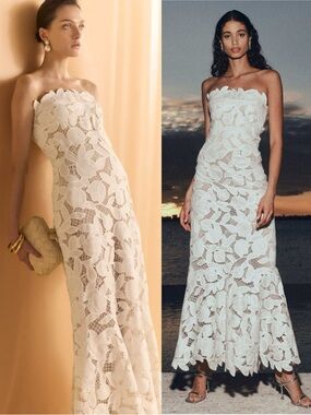 SIMKHAI Valletta Bustier Floral Embroidered Strapless Dress NEW with tags